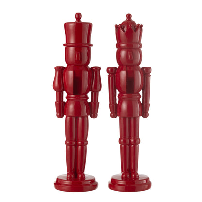 Set van 2 Rode Notenkrakers Resin 47 cm J-Line