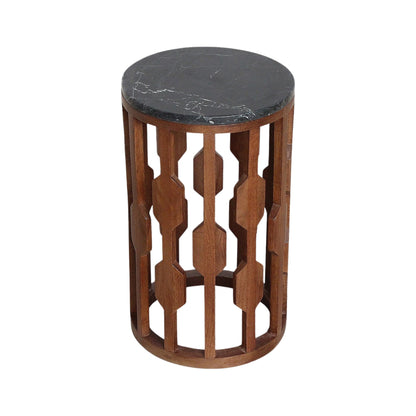 Lampung bijzettafel marmer zwart – 40x40x50 cm Raw Materials