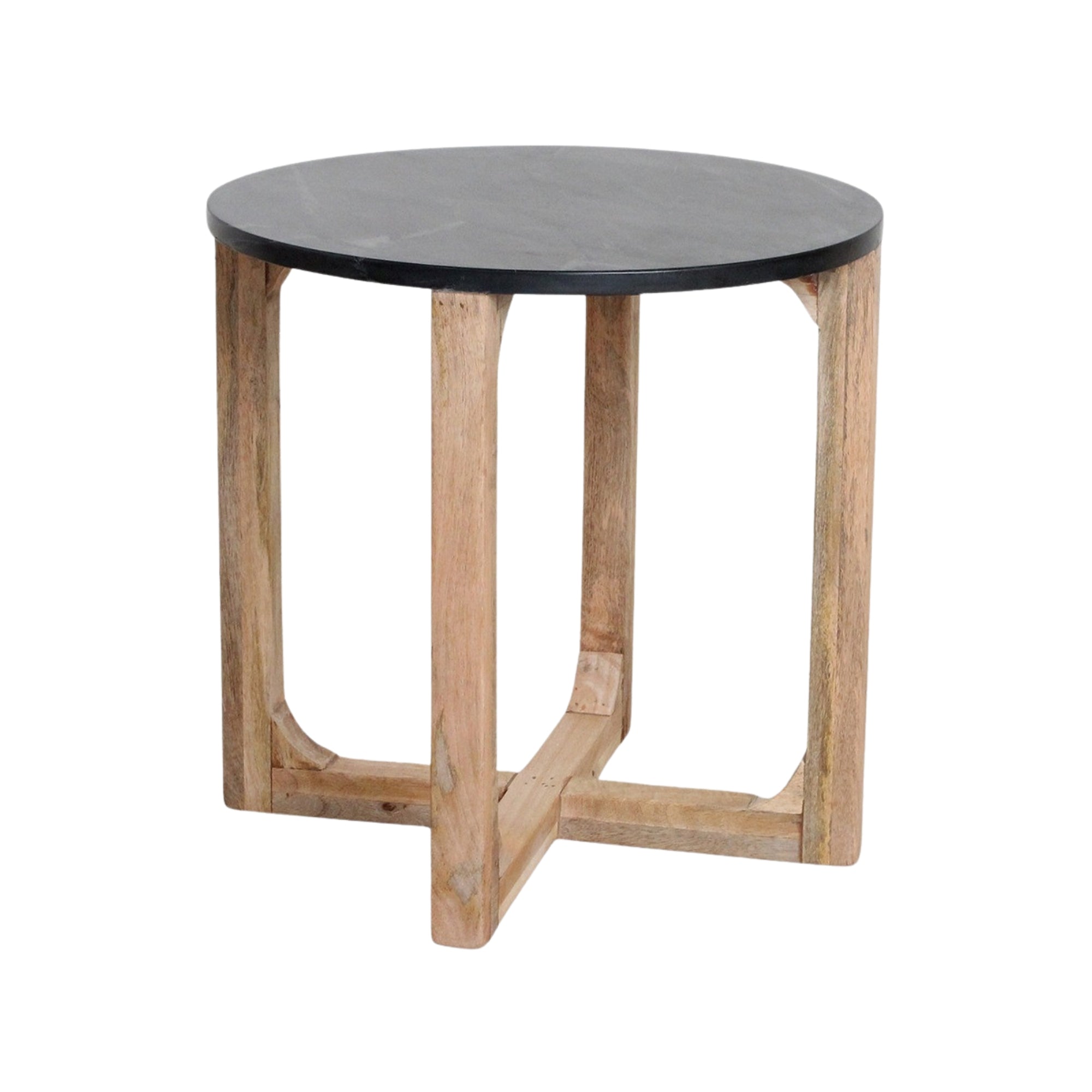 Marmeren Bijzettafel Rond Zwart Raw Materials