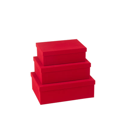 Set Van 3 Dozen Rechthoekig Fluweel Papier Rood J-Line