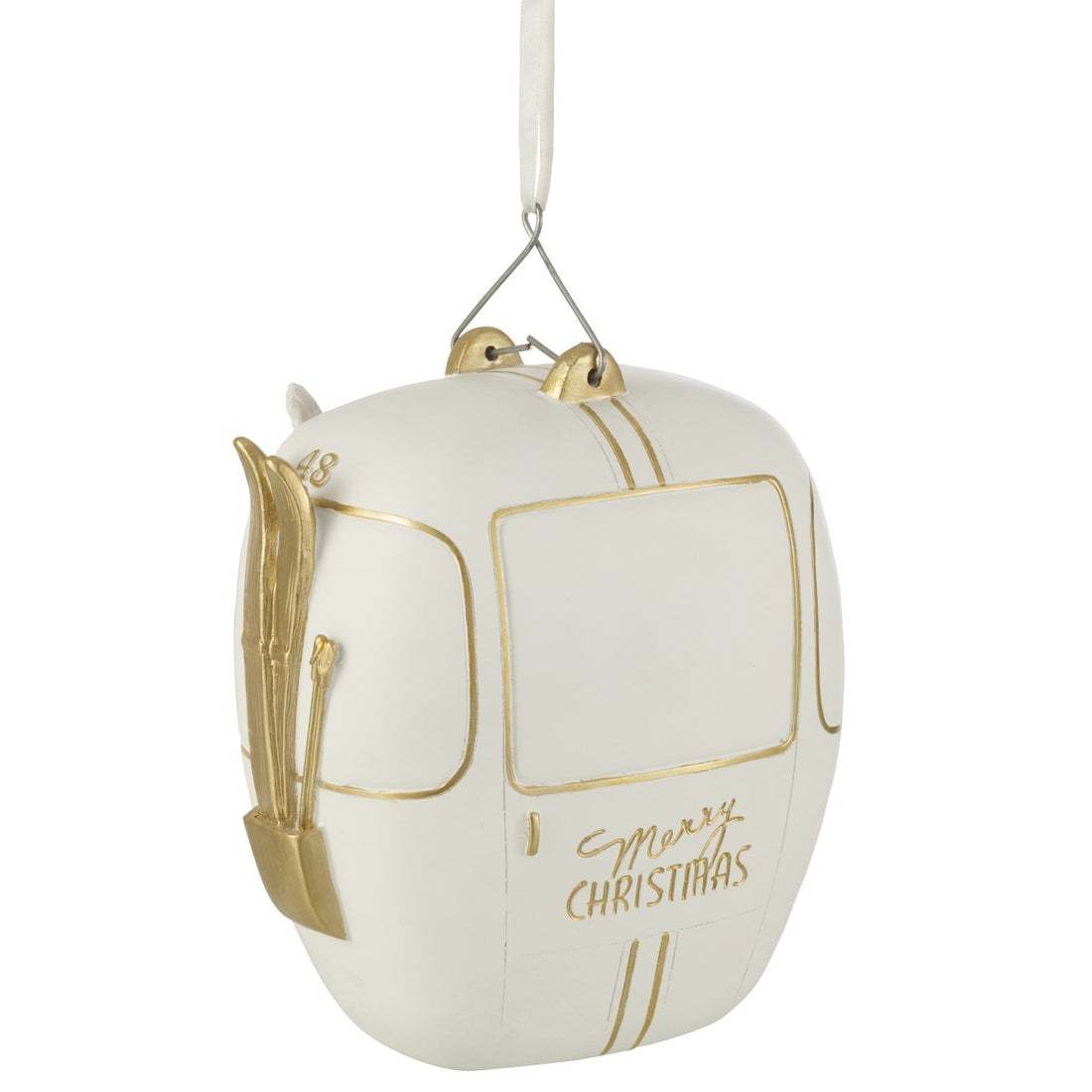 Sneeuwcabine Kerstman Poly Wit/Goud J-Line