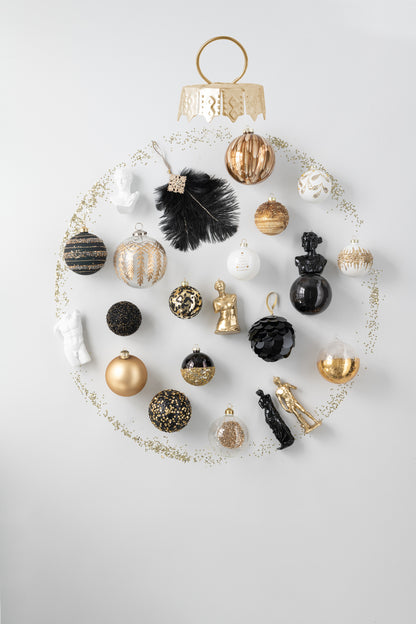 Doos Van 4 Kerstballen Effen Transparant Goud Medium J-Line