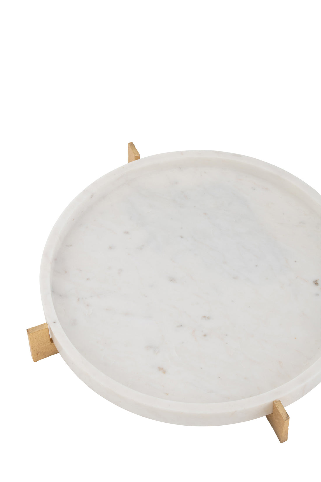Plateau Marmer Voet Metaal Grijs/Champagne J-Line