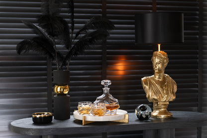 Plateau Marmer Voet Metaal Grijs/Champagne J-Line