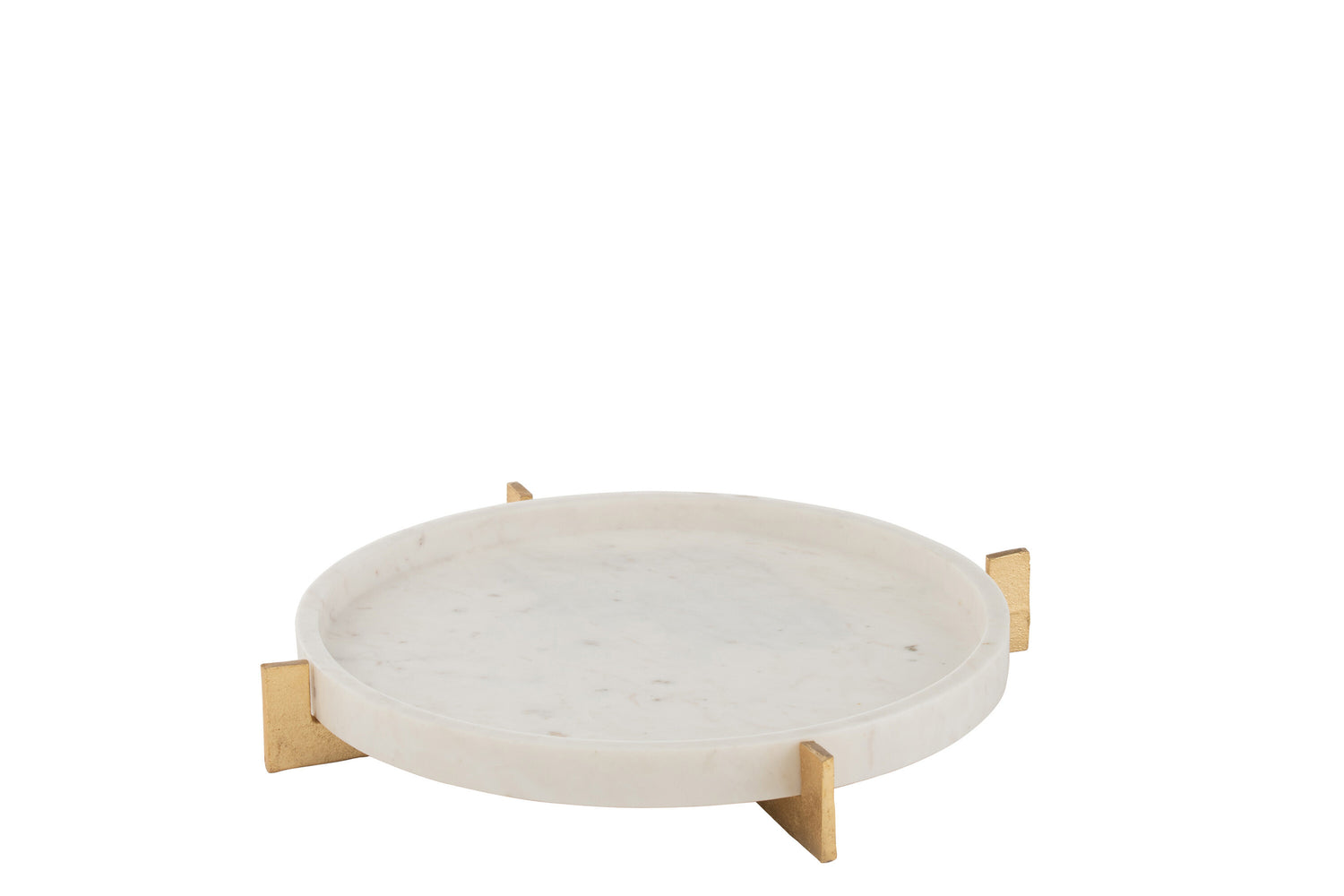 Plateau Marmer Voet Metaal Grijs/Champagne J-Line