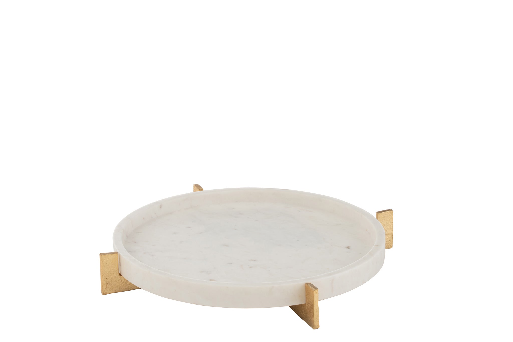 Plateau Marmer Voet Metaal Grijs/Champagne J-Line