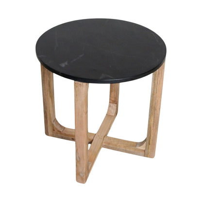 Marmeren Bijzettafel Rond Zwart Raw Materials