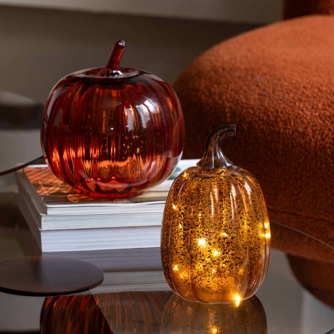 Herfst &amp; Halloween Pompoenen Set van 2 J-Line