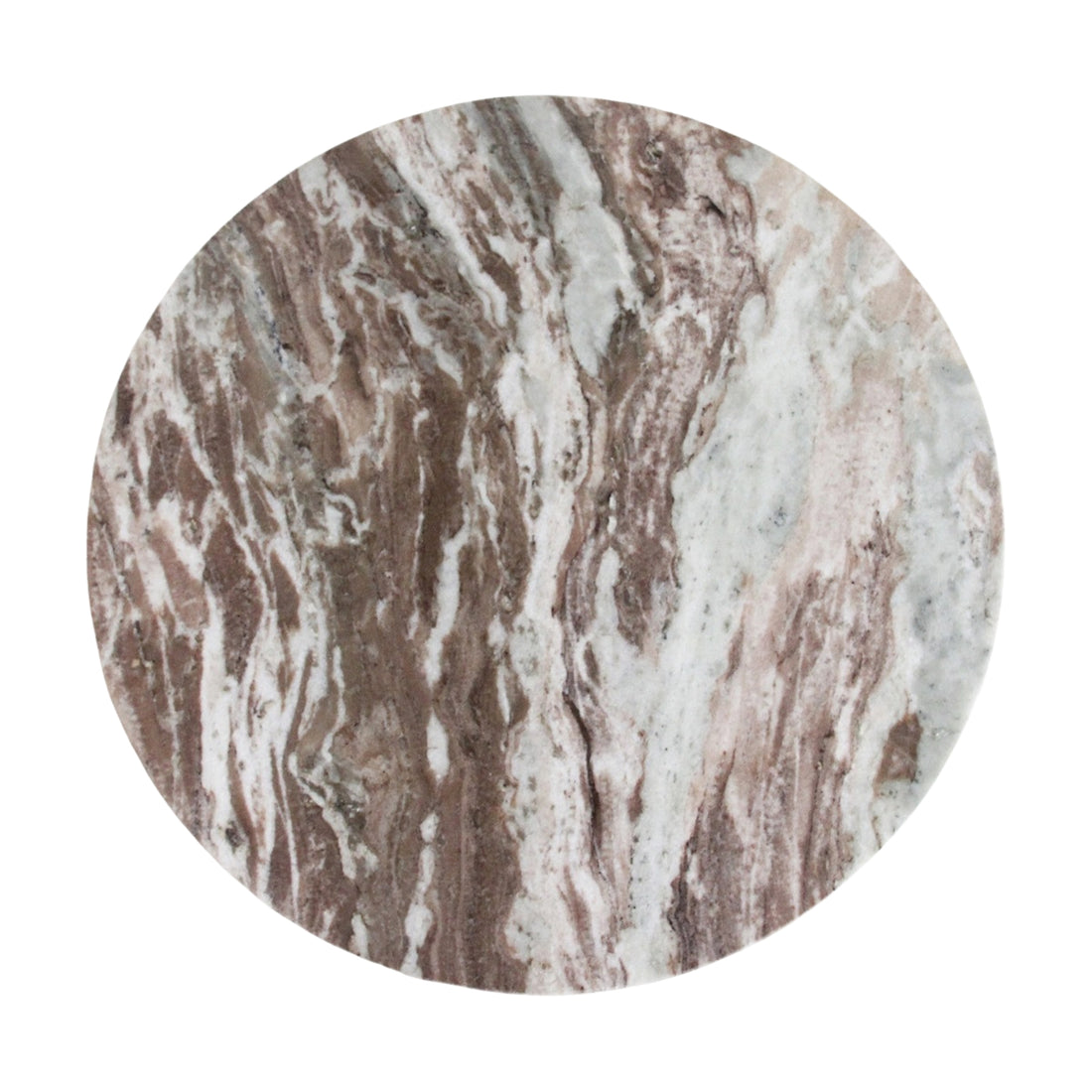 Marmeren bijzettafel rond bruin Raw Materials