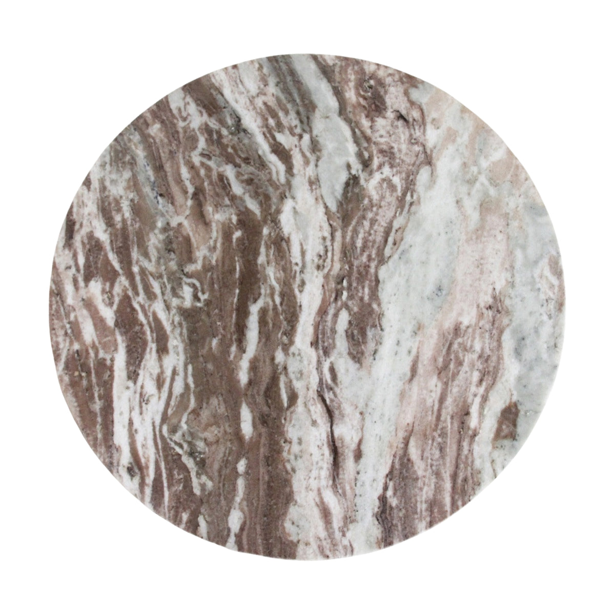 Runder Beistelltisch aus braunem Marmor Raw Materials