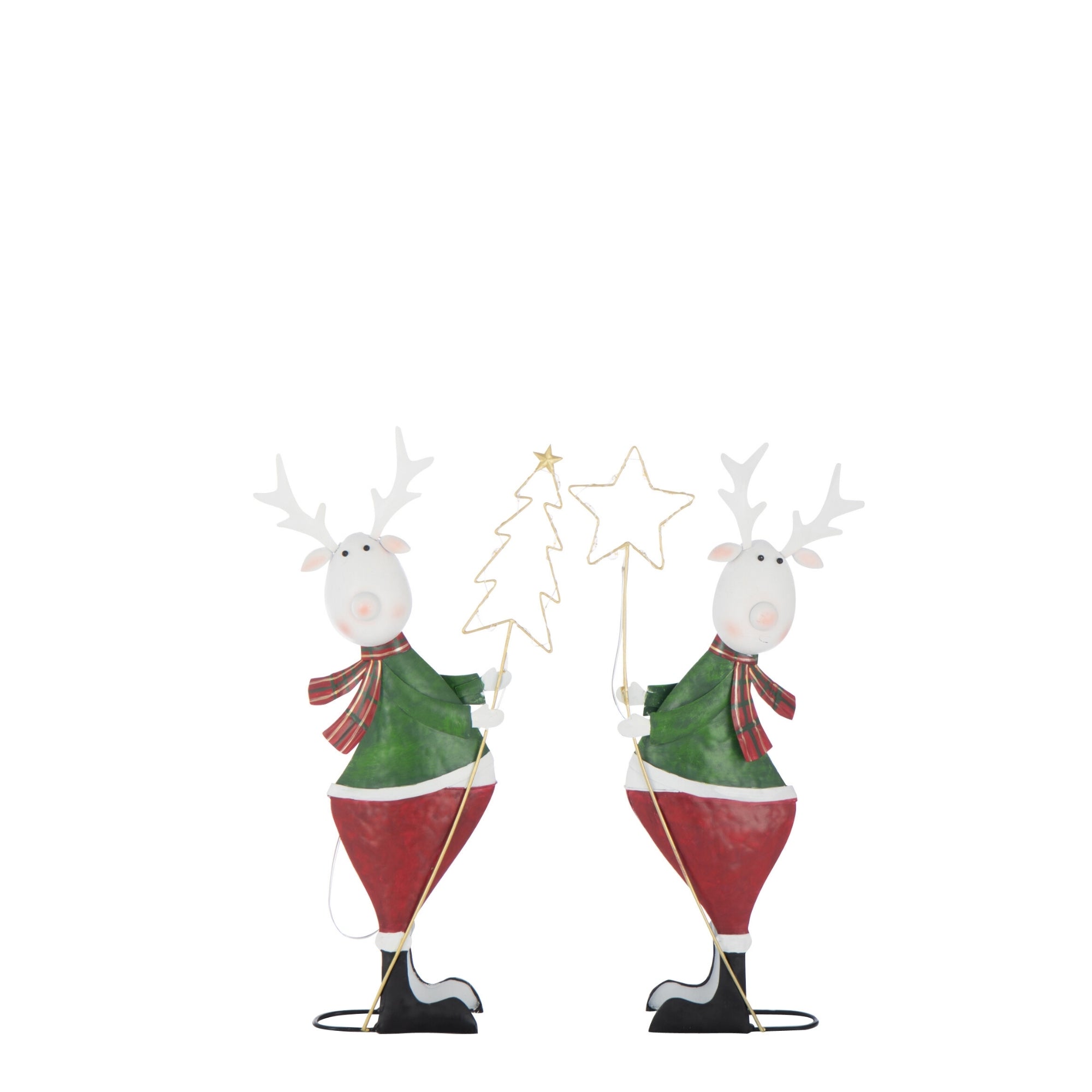 Rendier Metaal Meerkleurig LED Small J-Line Set van 2