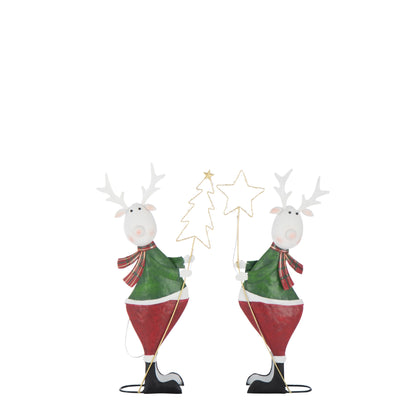 Rendier Metaal Meerkleurig LED Small J-Line Set van 2