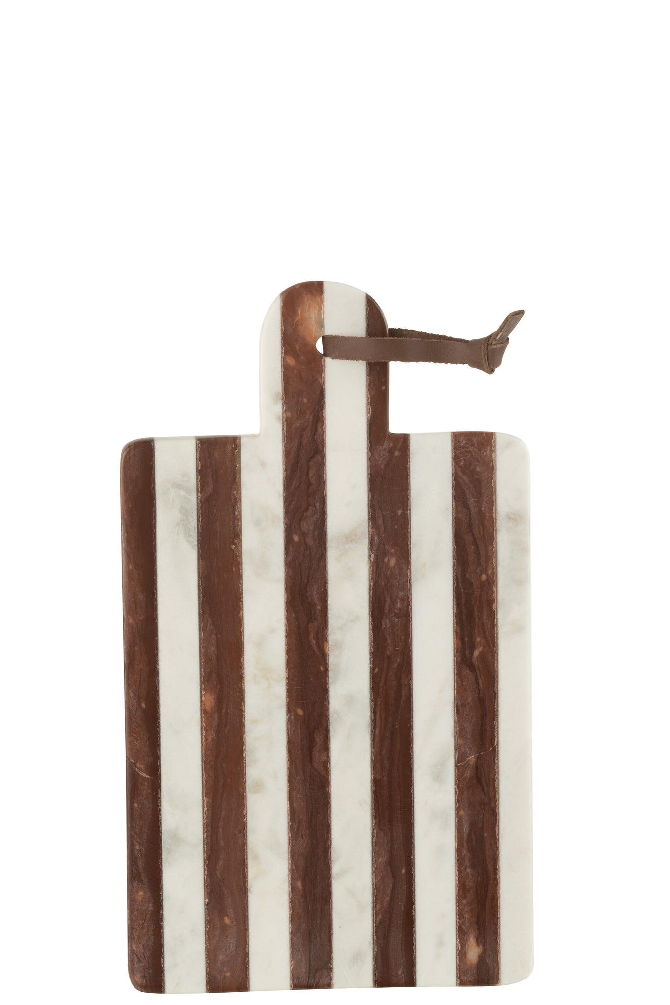 Plank Rechthoekig Streep Marmer Wit/Bruin Small