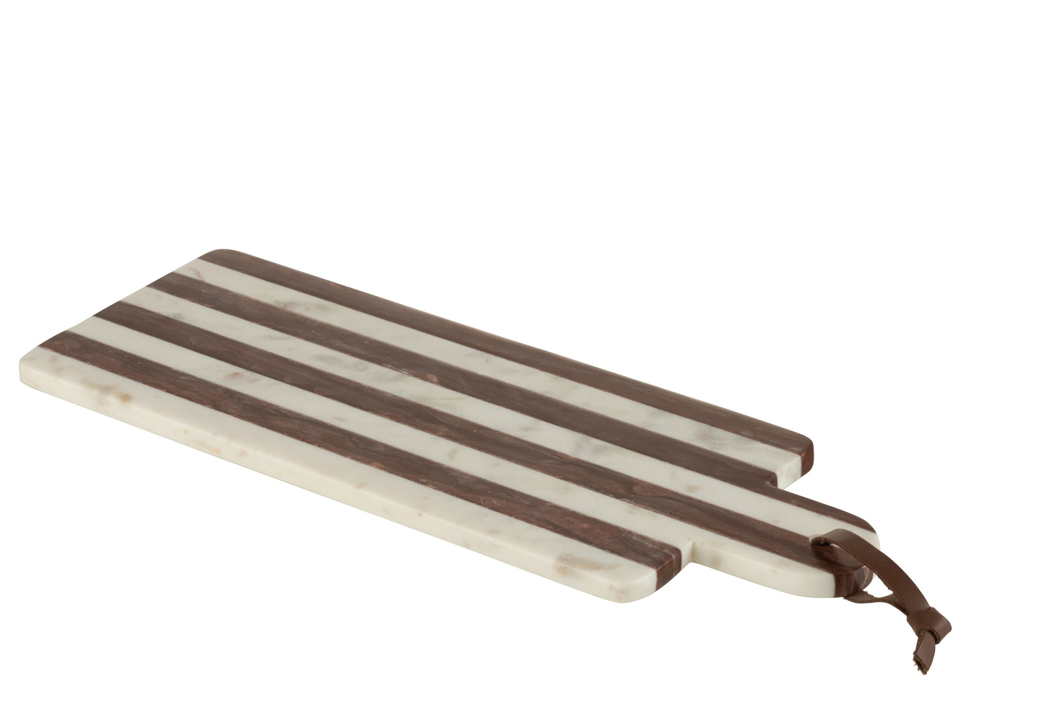 Plank Rechthoekig Streep Marmer Wit/Bruin Large J-Line