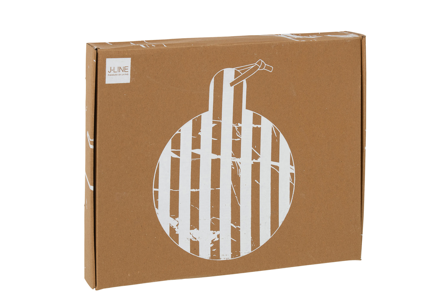 Plank Rond Streep Marmer Wit/Bruin 46x31x2cm J-line