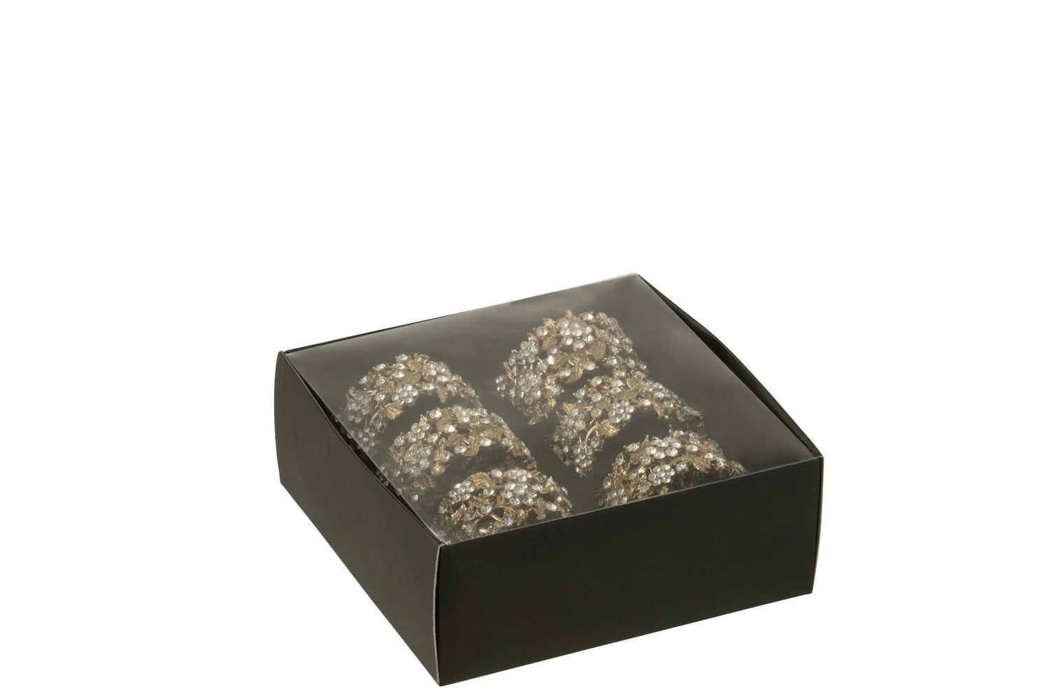 Doos 6 Servetring Breed Metaal Goud J-Line