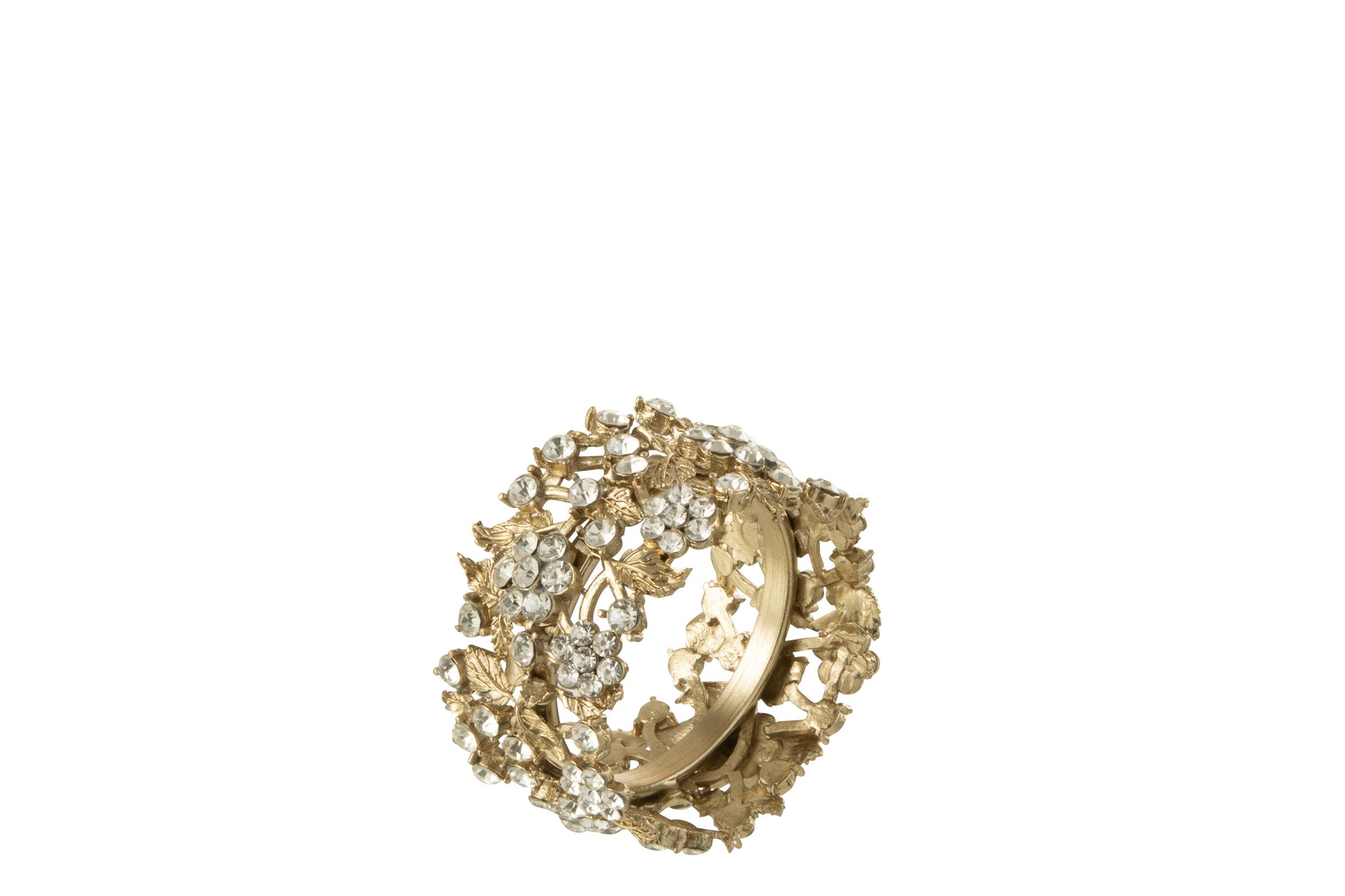 Doos 6 Servetring Breed Metaal Goud J-Line