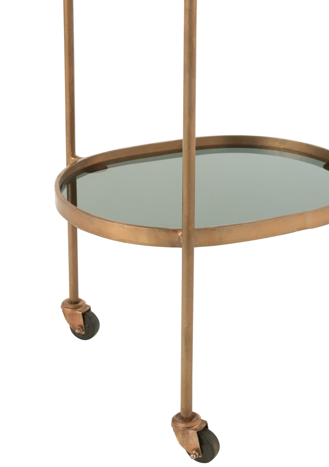 Serveerkar Ovaal 2niv Ijzer/Glas Zwart/Brons J-Line