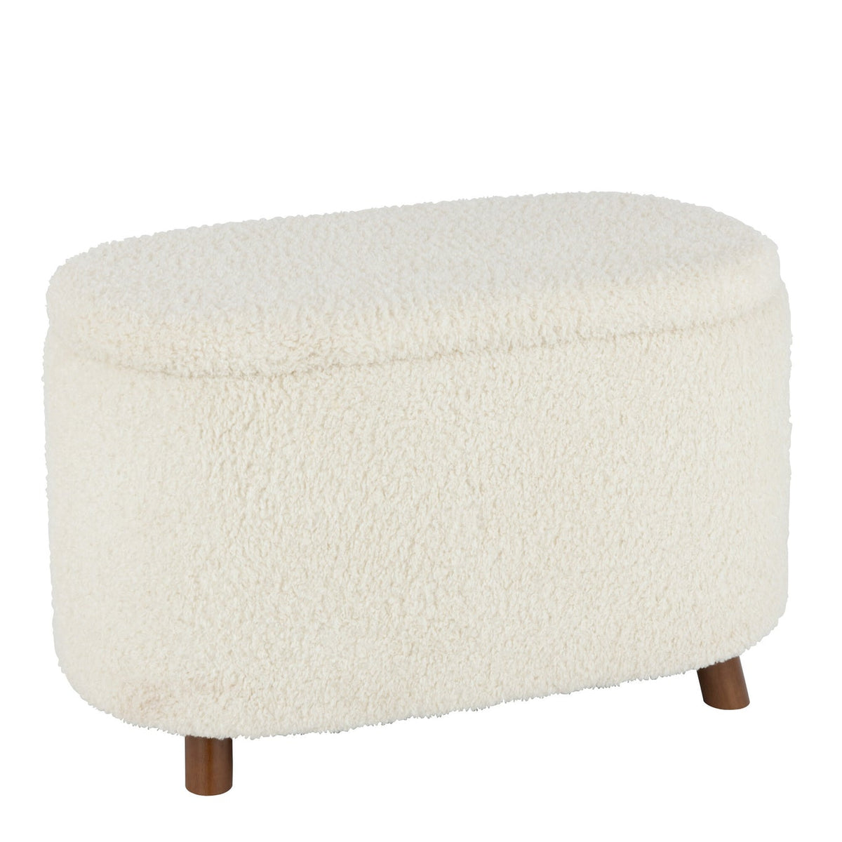 Hocker Stauraum Teddy Polyester Weiß J-Line