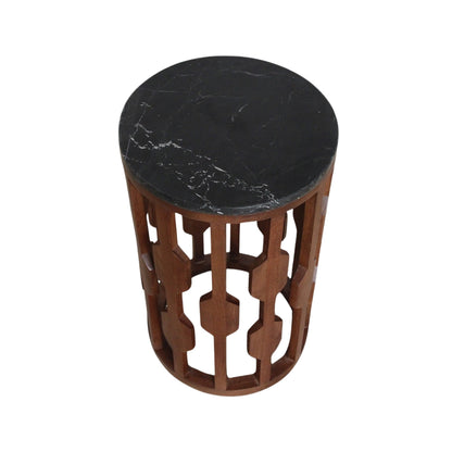 Lampung bijzettafel marmer zwart – 40x40x50 cm Raw Materials