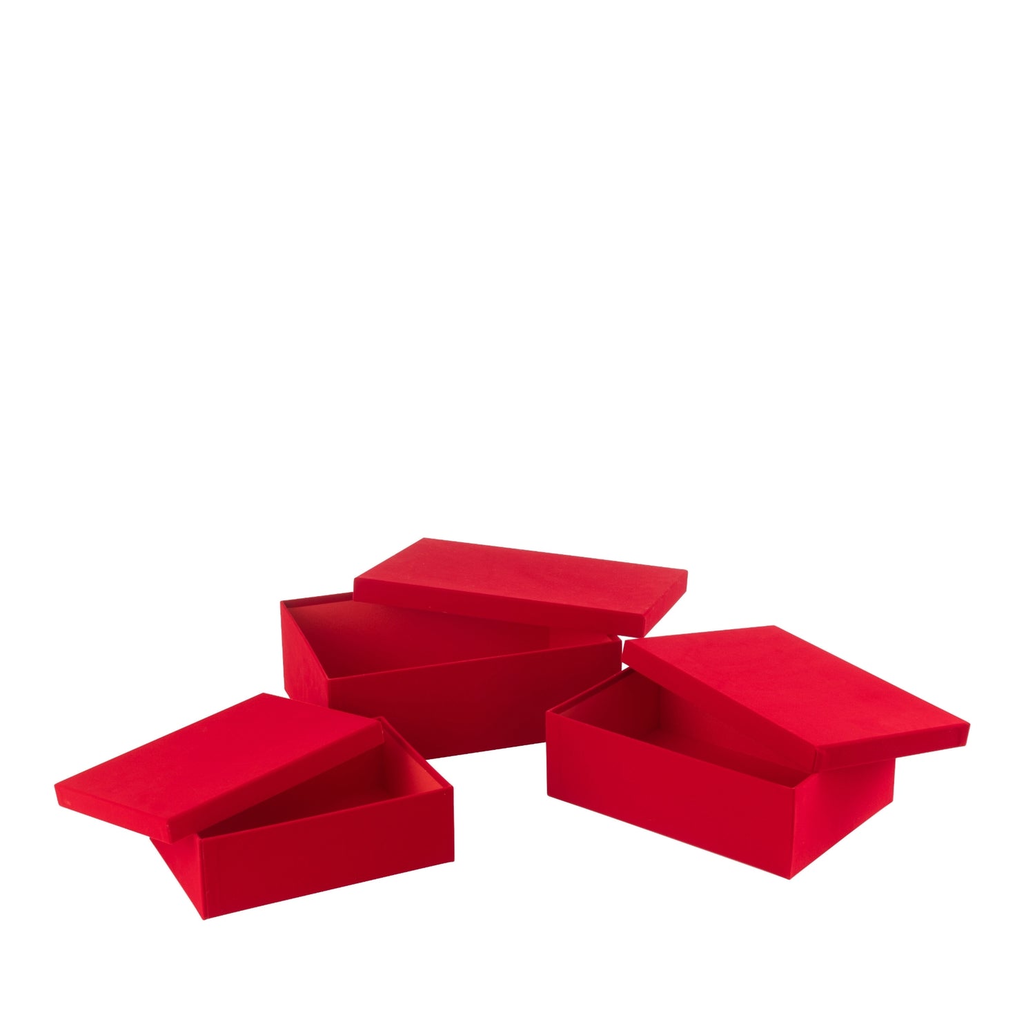 Set Van 3 Dozen Rechthoekig Fluweel Papier Rood J-Line