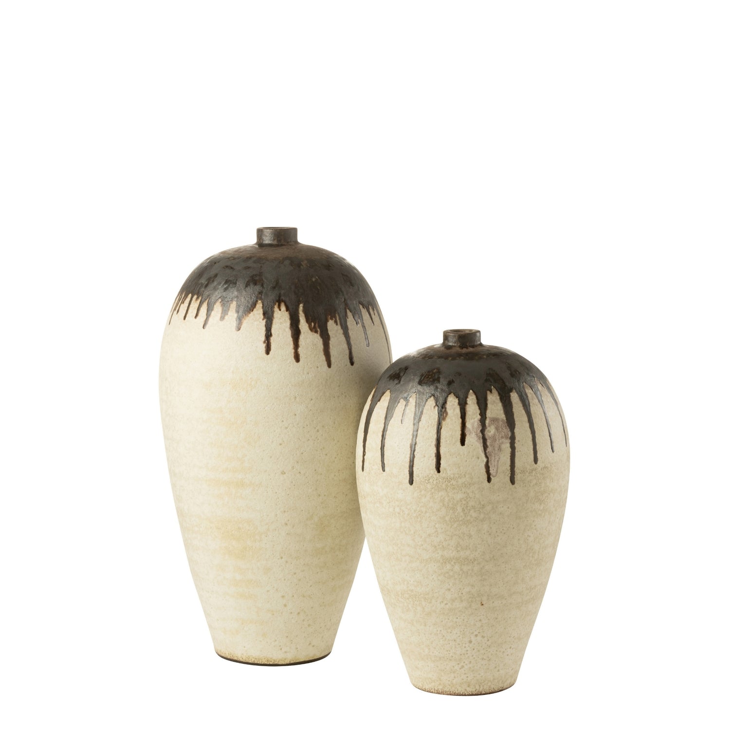 Vaas Lombok Keramiek Beige/Bruin Small Ø36xH56cm J-Line