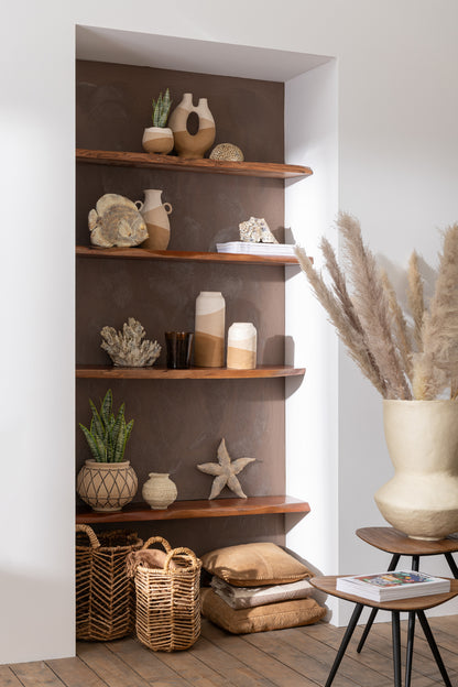 Bijzettafel Driehoek Gerecycleerd Teak Naturel Set van 2 J-Line