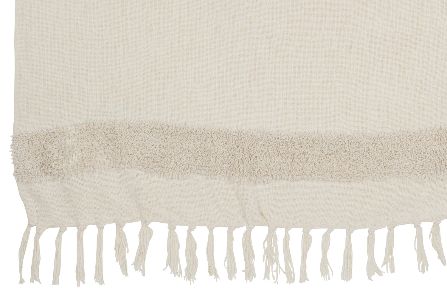 Plaid Diamanten + Franjes Katoen/Pailletten Wit/Goud