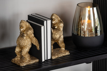 Boekensteun Gorilla Resin Goud Set van 2 J-Line