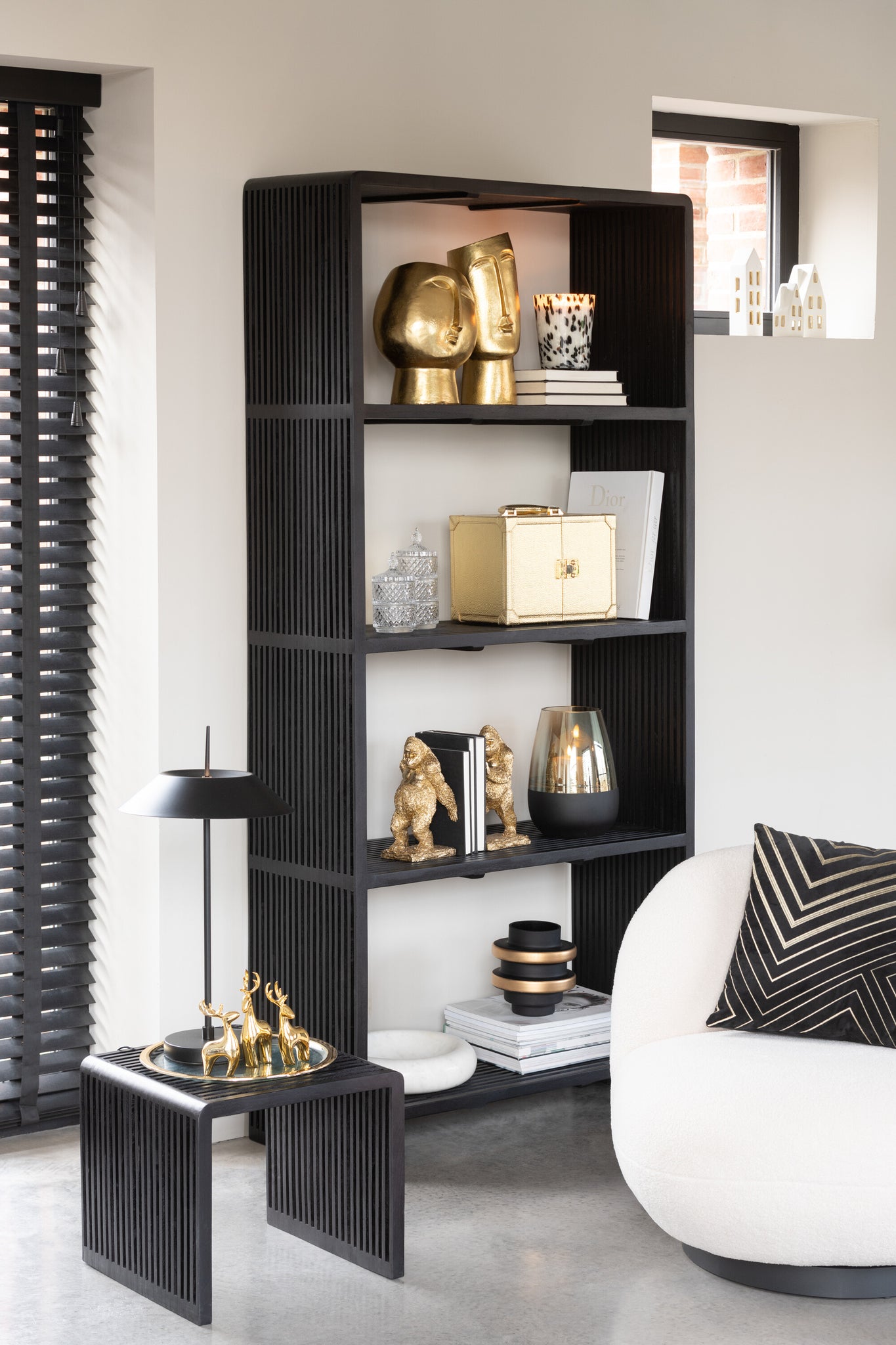Boekensteun Gorilla Resin Goud Set van 2 J-Line