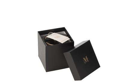 Geurkaars M-Chic Glas Goud/Zwart Small-48u