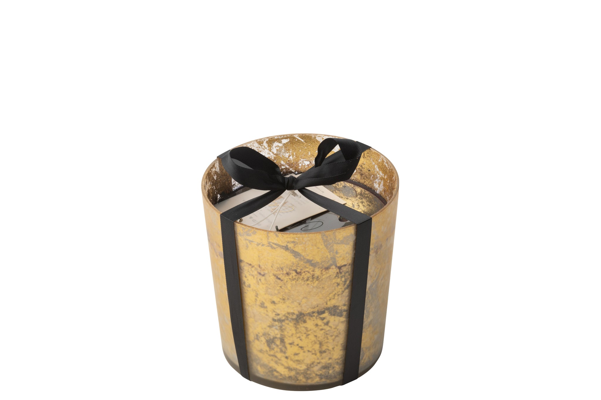 Geurkaars M-Chic Glas Goud/Zwart Medium-80u