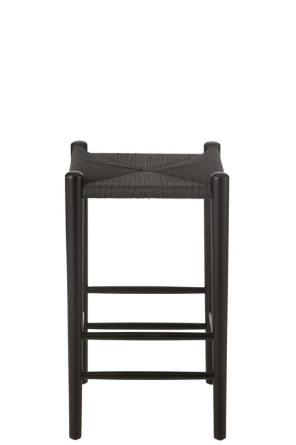 Barstoel Oriental Beukenhout/Touw Zwart J-Line