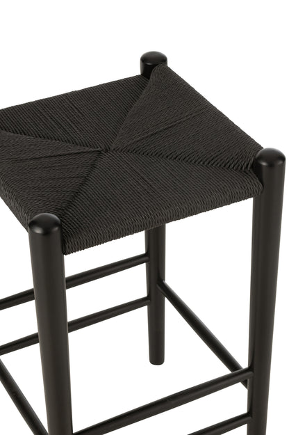 Barstoel Oriental Beukenhout/Touw Zwart J-Line