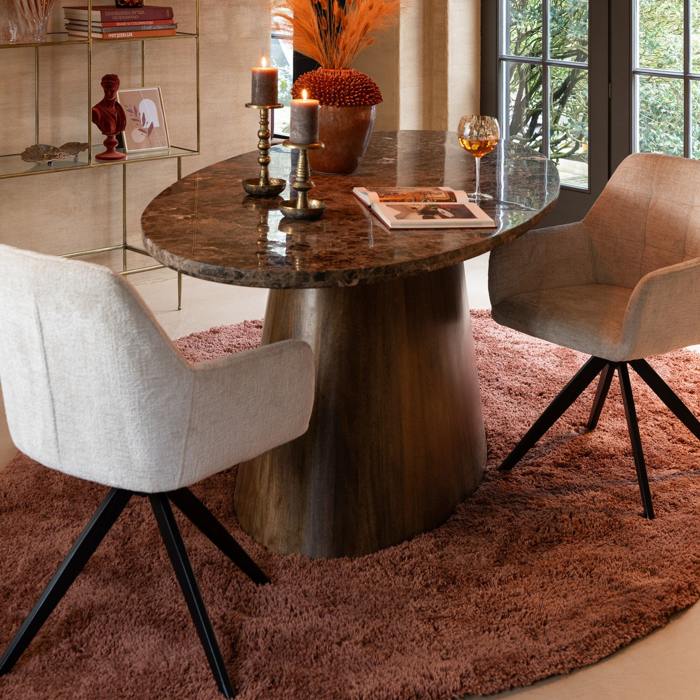 Stoel Louna Ijzer/Acryl Peche J-Line