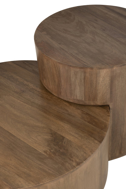 Bijzettafels Toge Mango Hout Bruin Set van 2 J-Line