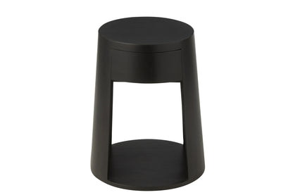 Bijzettafel Drawn Mango Hout/Mdf Zwart J-Line