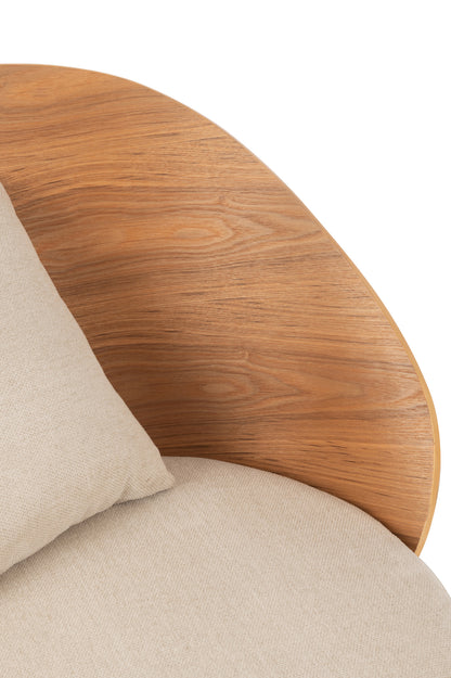 Loungestoel Lone Multiplex/Metaal Naturel/Beige J-Line