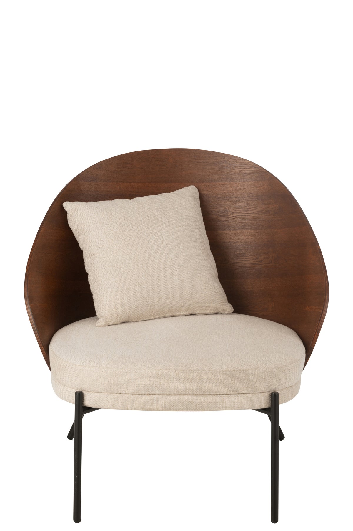 Loungestoel Lone Multiplex/Metaal Bruin/Beige J-Line
