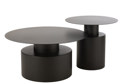Salontafel Rond Metaal Zwart J-Line