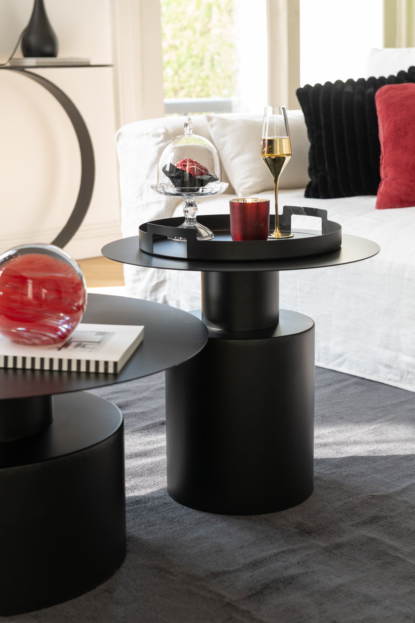 Salontafel Rond Metaal Zwart J-Line
