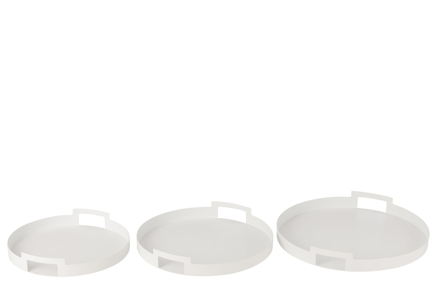 Dienblad Rond Metaal Wit Set van 3 J-Line