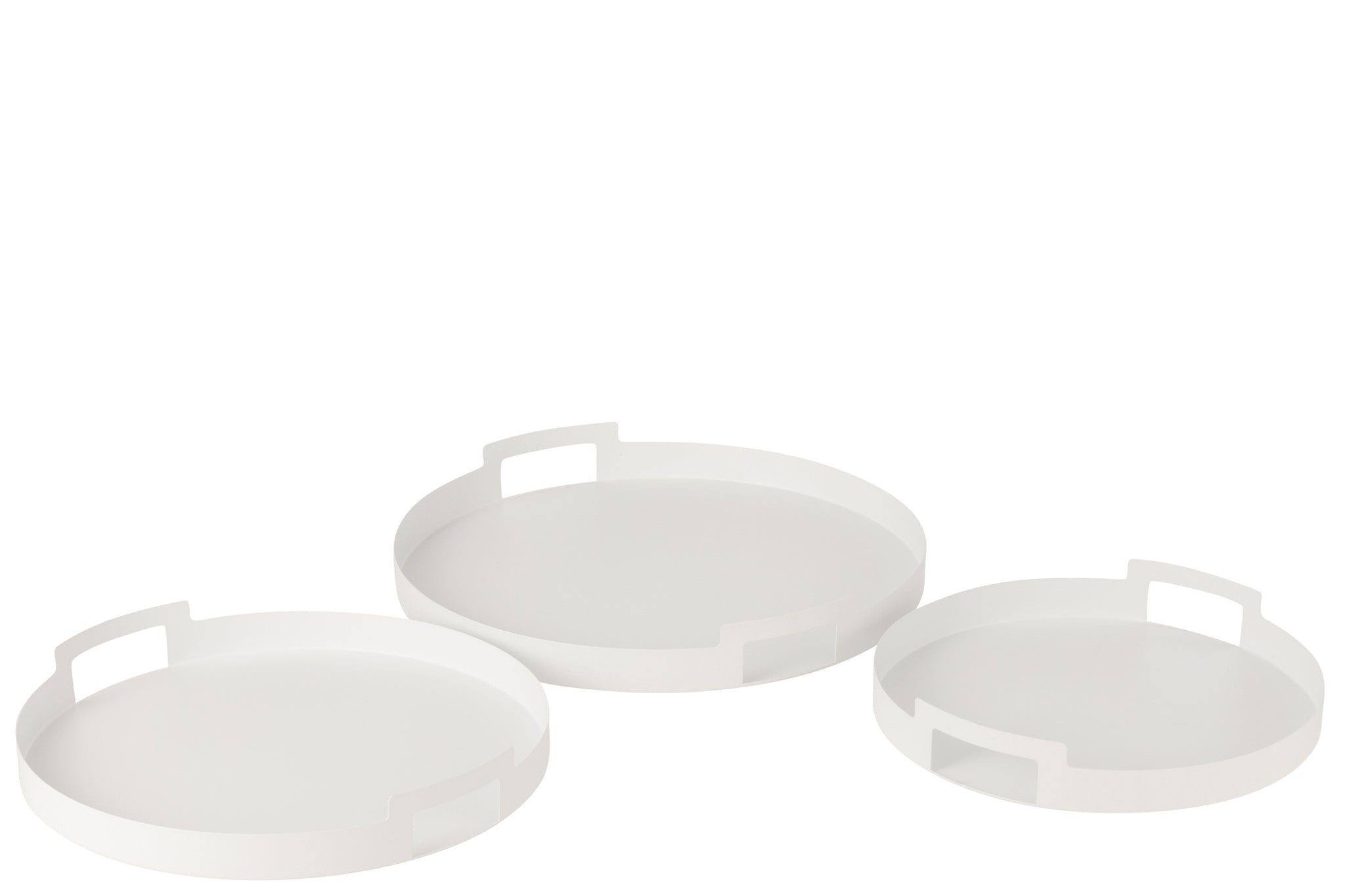 Dienblad Rond Metaal Wit Set van 3 J-Line