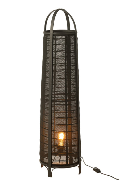 Vloerlamp Don Katoen Bamboe Zwart H 100cm J-Line