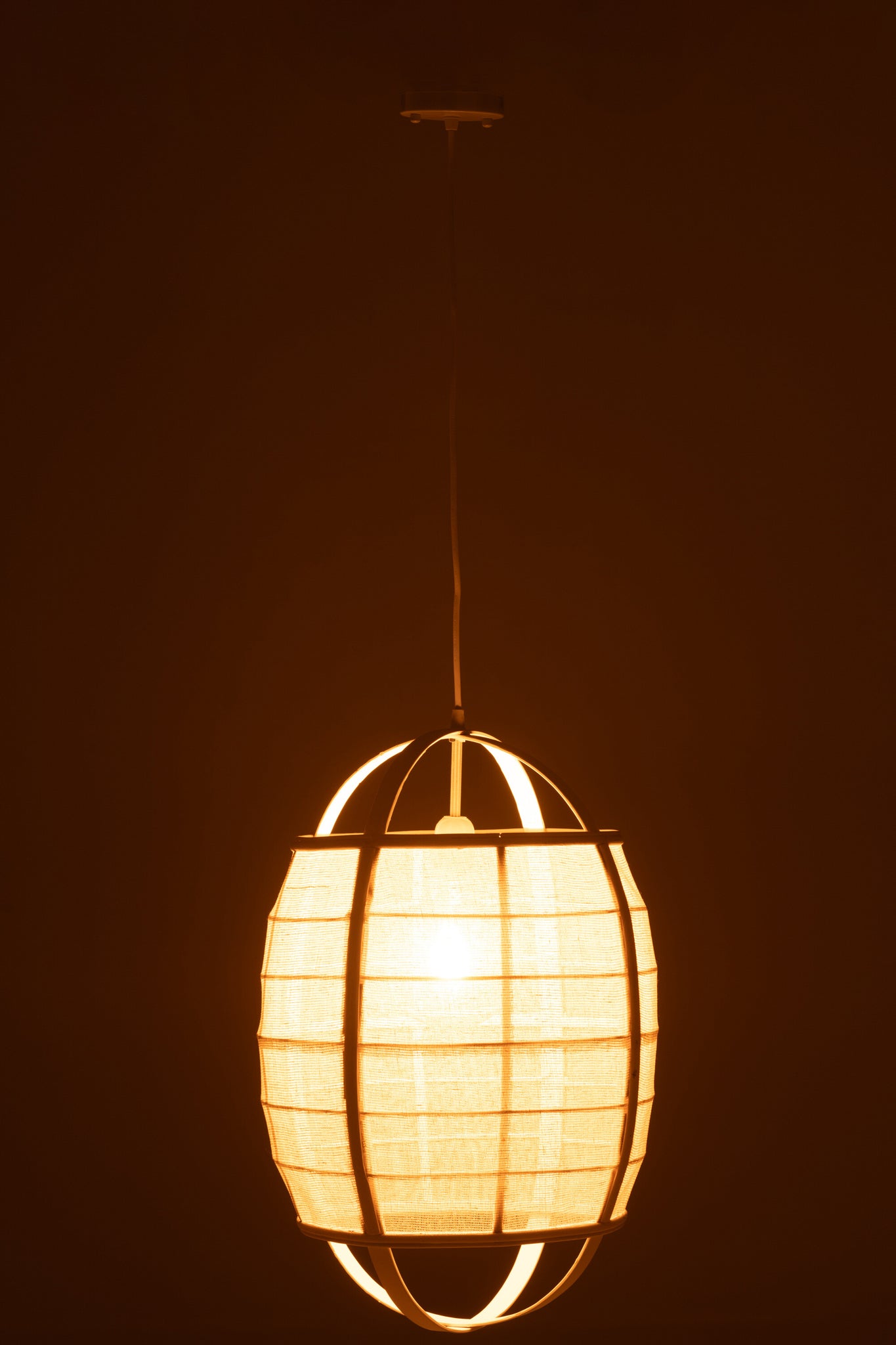 Hanglamp Ion Linnen/Bamboe Wit Small J-Line
