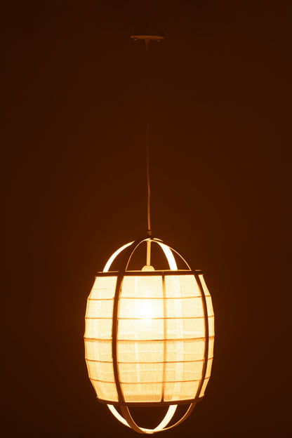 Hanglamp Ion Linnen/Bamboe Wit Small J-Line