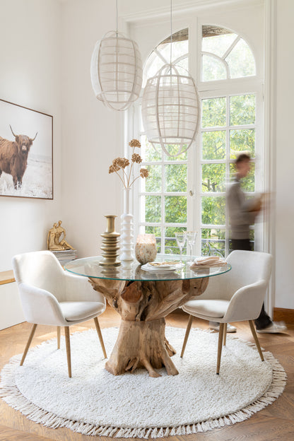 Hanglamp Ion Linnen/Bamboe Wit Small J-Line