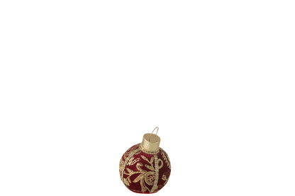 Bal Decoratief Patroon Polyfoam/Textiel Rood/Goud Small J-Line