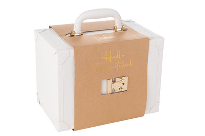 Juwelenkoffer Met Handvat Kunstleder Wit J-Line