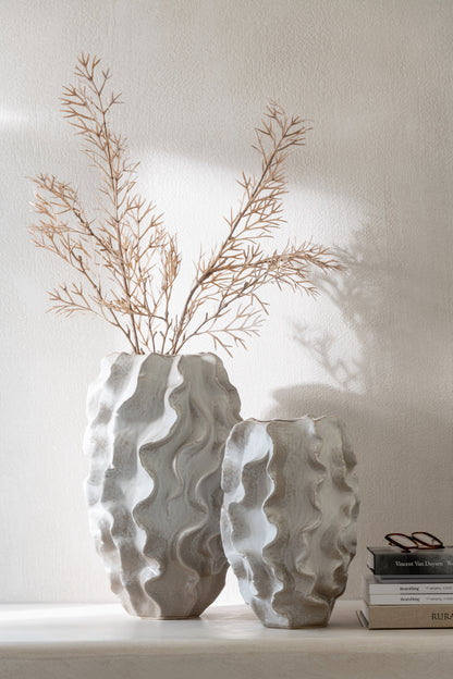 Vaas Abstract Golven Keramiek Beige Small J-Line